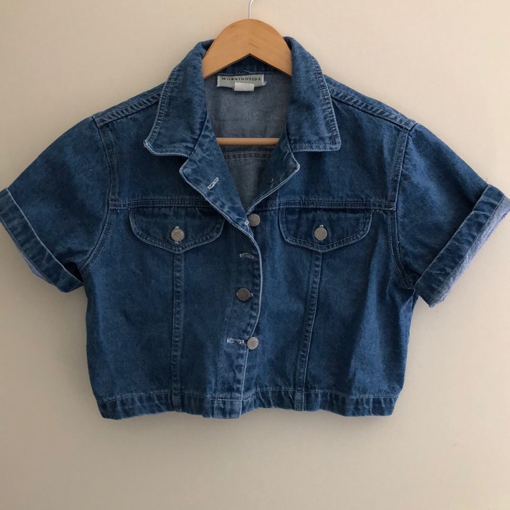 Vintage denim crop top